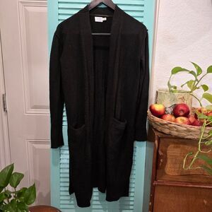 Women's Black Open-Front Cardigan